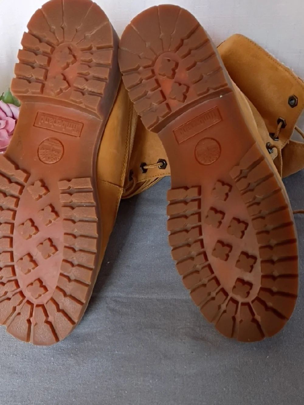 Timberland Women's Leather & Wheat Suede Lace-Up Shearling Boots Size 8 Waterpro - Picture 7 of 9